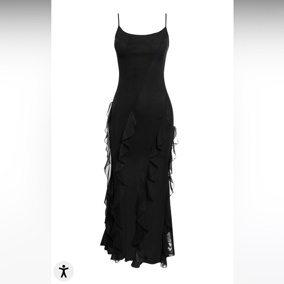 LEAU RUFFLE MESH MAXI DRESS - Picture 3 of 6